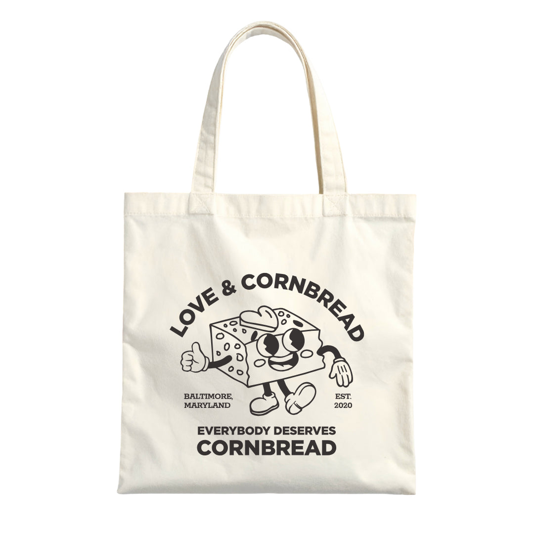 Love & Cornbread Signature Tote Bag - Heavyweight Canvas Tote - Baltimore Nonprofit Merch